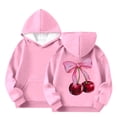 thumbnail image 2 of Eltusu Girls Pullover Hoodies, Casual Relaxed Fit Long Sleeve Graphic Sweatshirts with Pockets Pink Size 3-13 T, 2 of 5