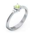 thumbnail image 3 of Birthstone Heart Ring with Shoulder Accents - Peridot (August), 3 of 4