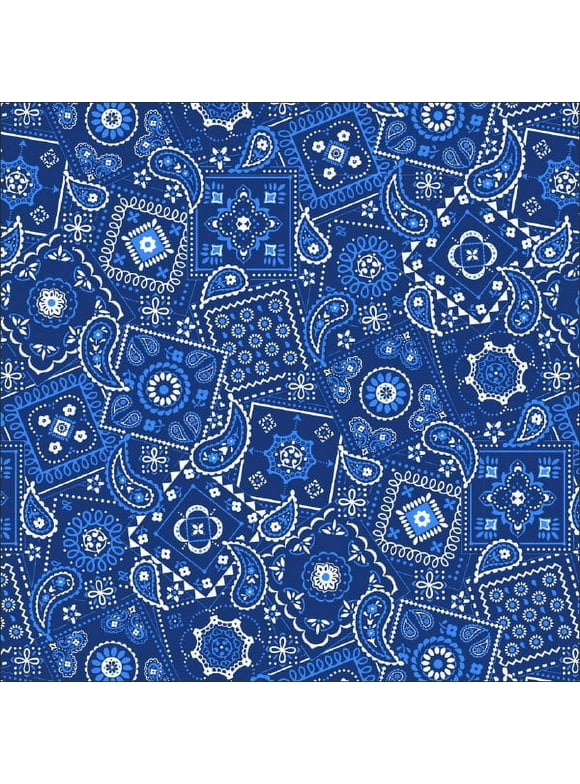 Waverly Inspirations Cotton 44" Brandana Blue and White Color Sewing Fabric by the Yard