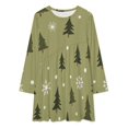 thumbnail image 2 of Christmas Trees And Snowflakes Pattern Loose Dress Evening Dress Summer Dresses for Women Luxury Dress Long Sleeved Dress, 2 of 4