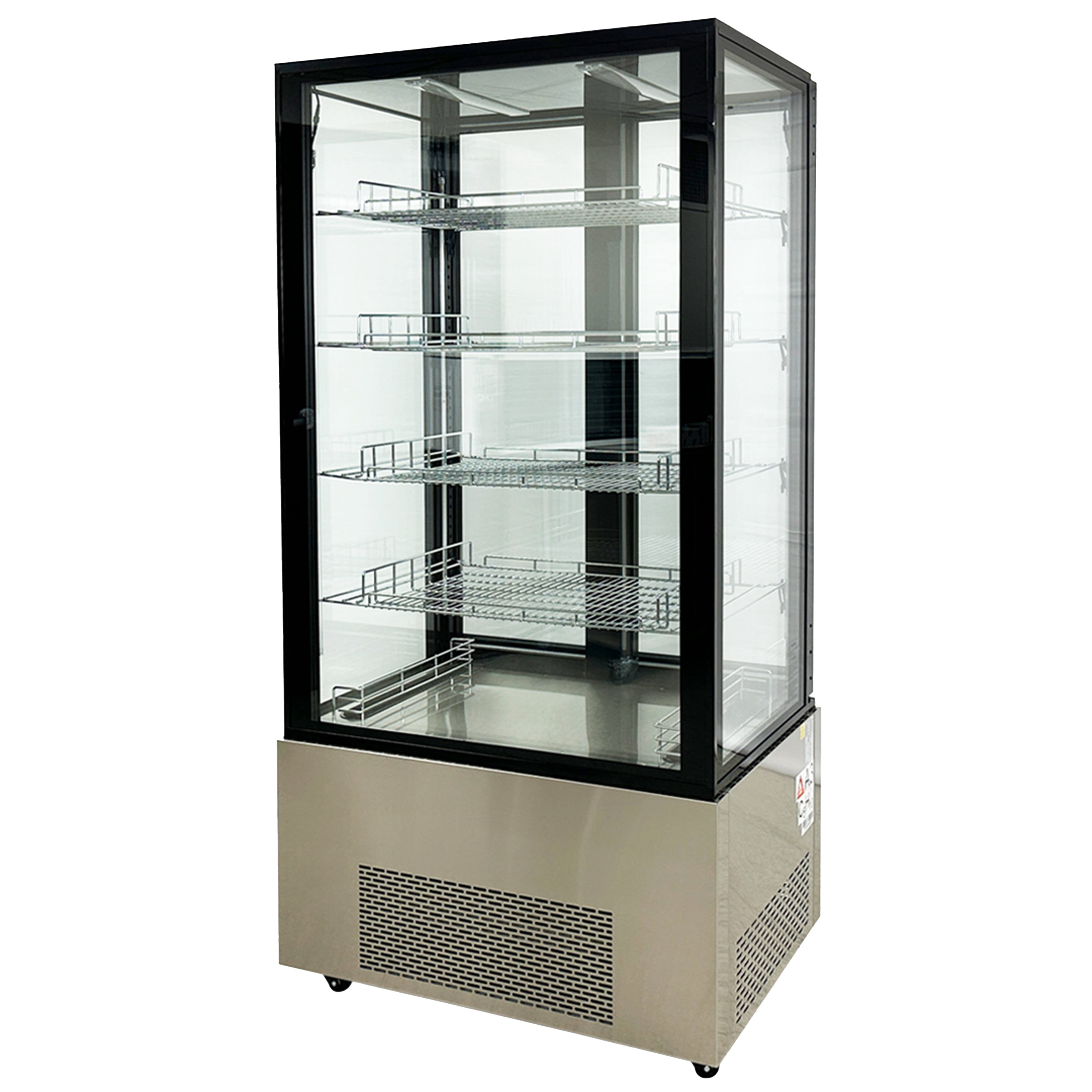 78in. Commercial Merchandiser Glass Door Freezer 4 Side Display Showcase 23 Cu.Ft. Auto DefrostNSF ETL