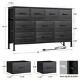 thumbnail image 4 of GIKPAL Dresser TV Stand, 10 Drawer Dressers for Bedroom with Power Outlet, Chest of Drawers for 55" Long TV, Fabric Dresser for Storage and Organization, Black, 4 of 7