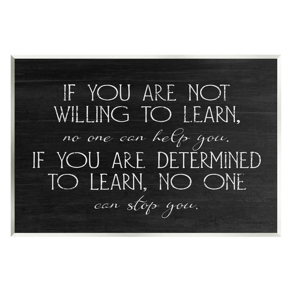 Stupell Industries Determined To Learn Motivational Graphic Art Unframed Art Print Wall Art, Design by Lil' Rue