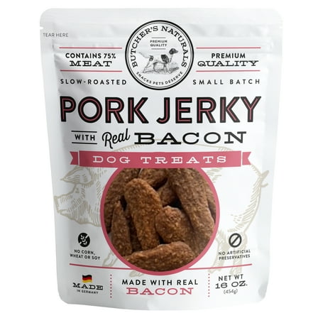Butcher’s Naturals Pork Flavored Jerky Treats for Dogs, 16 oz