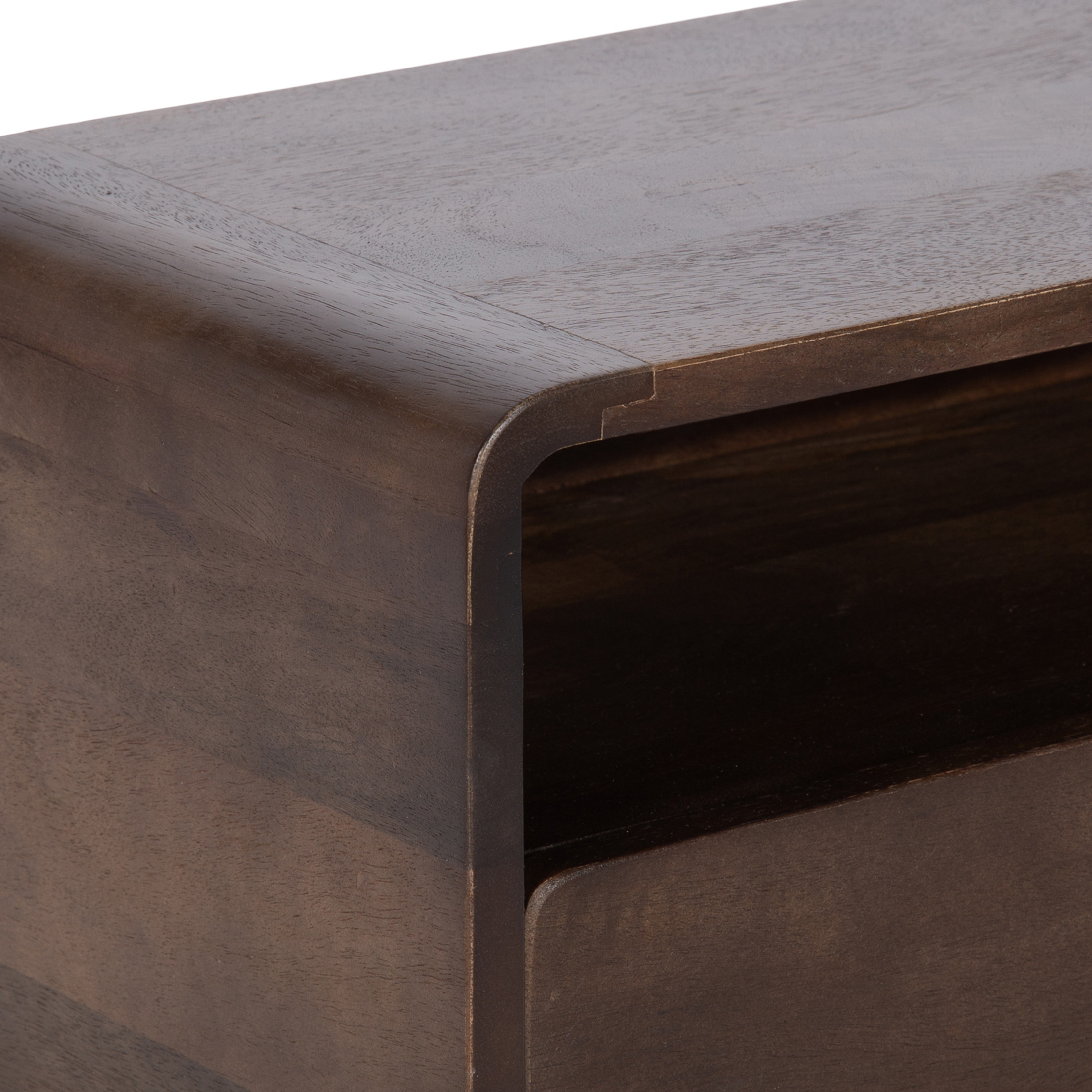 Kate and Laurel Kato Modern Mango Wood Floating Side Table with Drawer, 18 x 10 x 9, Dark Brown, Contemporary Wooden Floating Nightstand for Bedroom Bedside Table or Living Room Wall Storage