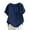 Dark Blue, variant on Qertyioot Women Short Sleeve Linen Shirts 2024 Trendy Crewneck Flower Printed Tees Blouse Casual Comfy Cotton Summer Tops