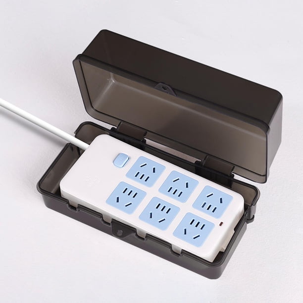 Caja de Conexión Eléctrica Grande, Cubierta Protectora para Enchufe de Alimentación, Cubierta de Salida Exterior Resistente a La Intemperie Montada en Negro