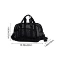 thumbnail image 3 of Mesh Tote Bag for Women, 16''x7.5''x10'' Lightweight Breathable Polyester Shoulder Bag, Multiple Pockets, Adjustable Crossbody Strap, Black Gym Beach Travel Bag - Black, 3 of 6