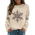thumbnail image 2 of Christmas Sweatshirts for Women Snowflake Crewneck Long Sleeve Pullover Sweatshirts Holiday Festive Loose Fit Casual Sweatshirts, 2XL, 2 of 5