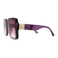 thumbnail image 3 of Womens Rimless Mod Luxe Rhinestone Metal Engrave Butterfly Designer Sunglasses Purple, 3 of 4