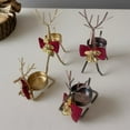 thumbnail image 2 of Shoreew Christmas Reindeer Tealight Candle Holder Gold Iron Decoration for Table Window Versatile Christmas Holiday Decor, 2 of 7