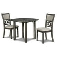 thumbnail image 2 of New Classic Gia 3 Piece Contemporary Rubberwood Dining Table Set, Gray, 2 of 10