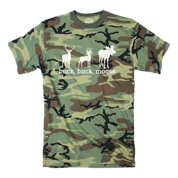 Buck Buck Moose Camo T Shirt Funny Deer Hunting Joke Tee for Guys Graphic Tees