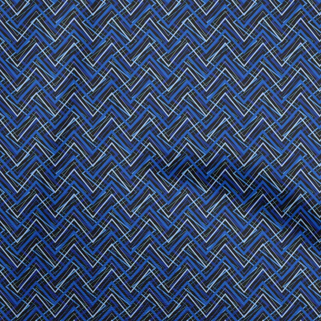 oneOone Tissu Georgette Viscose Bleu Abstrait pour Robe Tissu Imprimé au Mètre 42 Pouces de Large