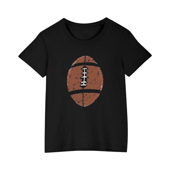 FamilyThread Toddler Girls Boys Rugby Short Sleeve Cotton T-Shirt Fashion Print Summer Tops Crew Neck Casual Daily Shirt For 3-9Y