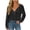 Black10, variant on Summer Tops for Women 2026 Solid Wrap V Neck Tie String Floral Sheer Lace Blouse, Ruffled Elastic Collar Long Puff Sleeve Hollow Out See Through Top Blouses for Women Dressy Casual