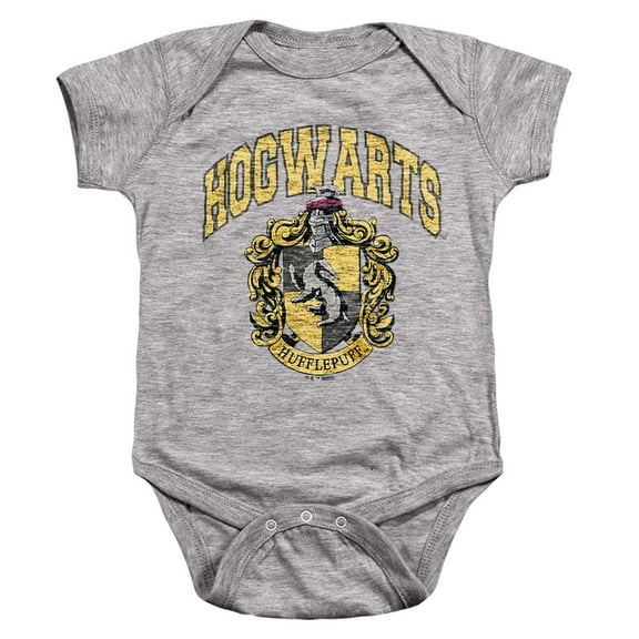 Harry Potter Hogwarts Hufflepuff Unisex Infant Snap Suit for Baby, Athletic Heather, Small