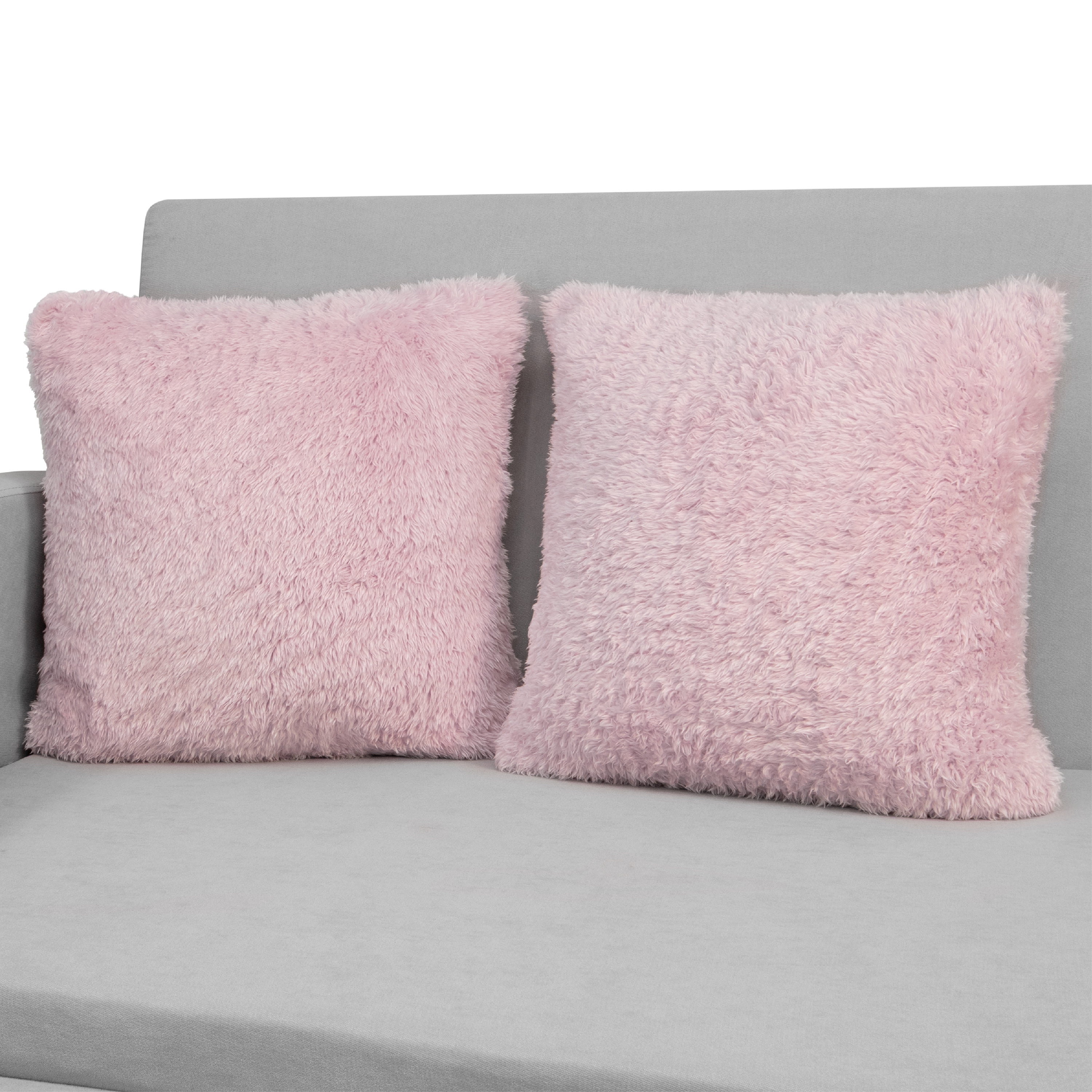 Pavilia Decorative Sherpa Throw Pillow, Light Pink Pillow Covers
