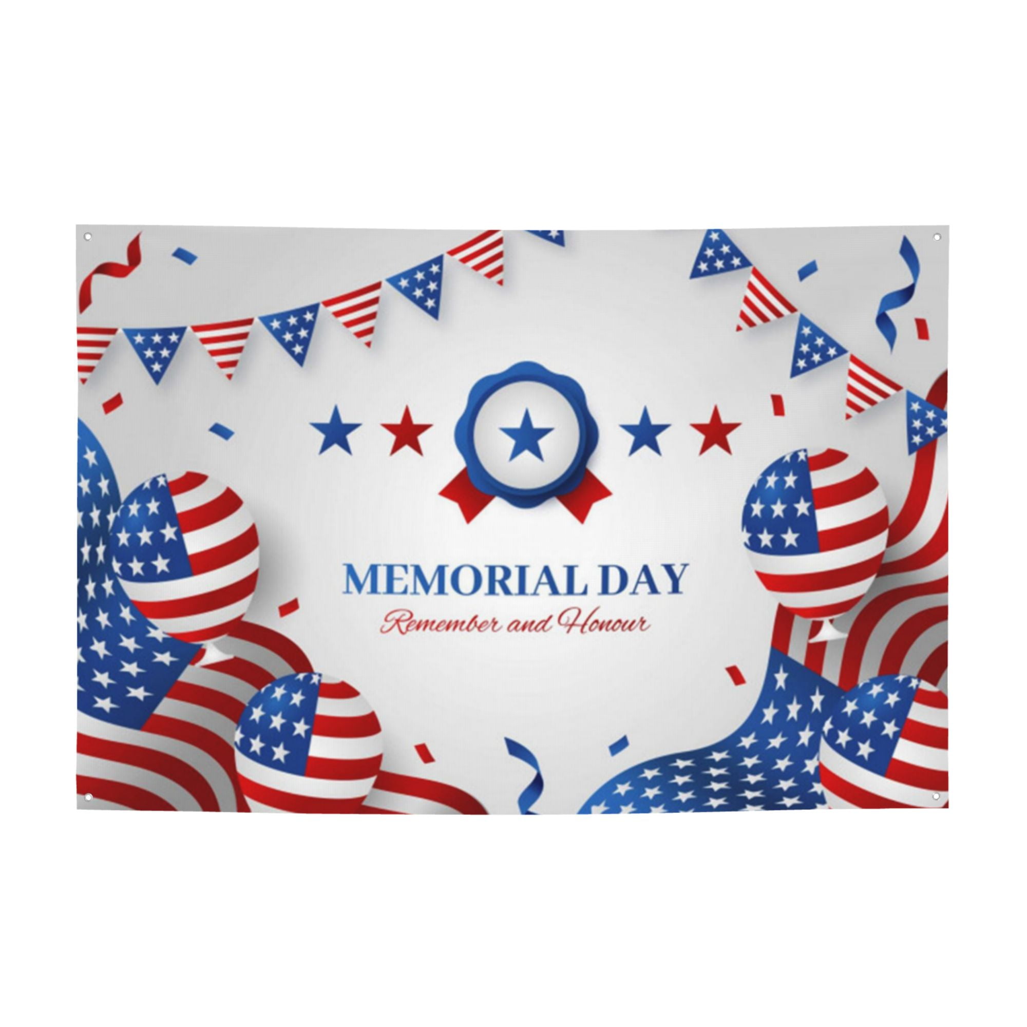 Happy Memorial Day 2023 Remember&Honor Party Banner 47x71in High Durability Designed for