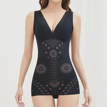 

Idoravan Women s Bodysuit Clearance Womens Sleeveless Solid Color Fashion Round-Neck Tight Jumpsuit Shapewear Bodysuit