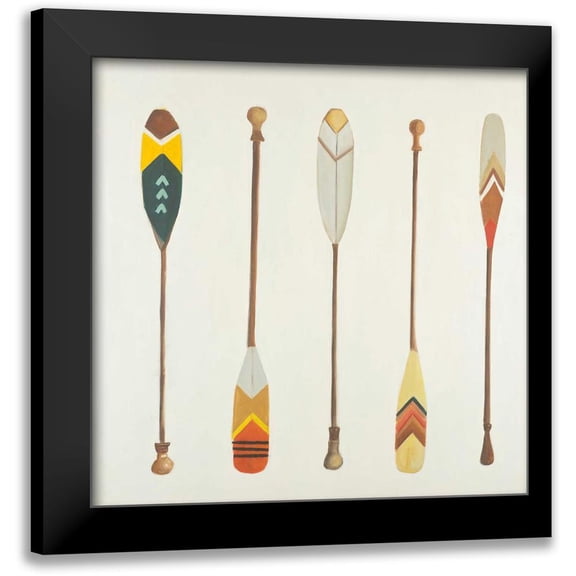 Atelier B Art Studio 12x12 Black Modern Framed Museum Art Print Titled - Canoe Paddles