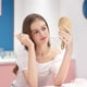 thumbnail image 3 of Espejo portátil con mango retro tallado para maquillaje de mujer (oro rosa), 3 of 7