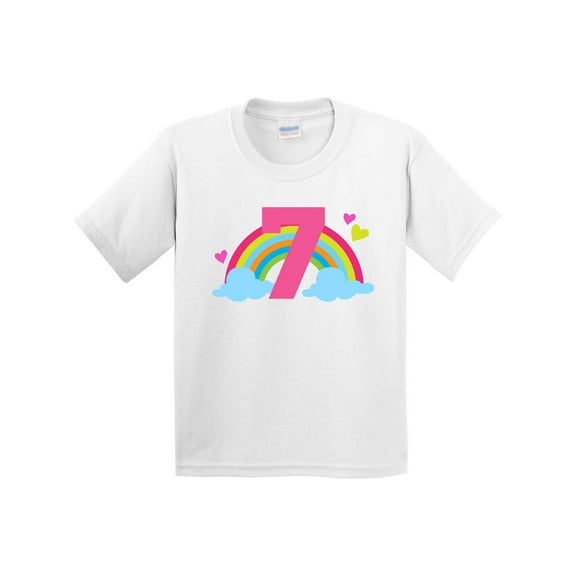 Inktastic 7th Birthday Rainbow Youth T-Shirt