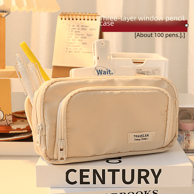Estuche para lápices sencillo de gran capacidad, caja de papelería para estudiantes de primaria y secundaria, estuche para lápices para estudiantes de secundaria