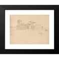 thumbnail image 2 of Franz Johann Heinrich Nadorp 14x11 Black Modern Framed Museum Art Print Titled - Album with Views of Rome and Surroundings, Landscape Studies, Page 28A: “Ostia”, 2 of 5