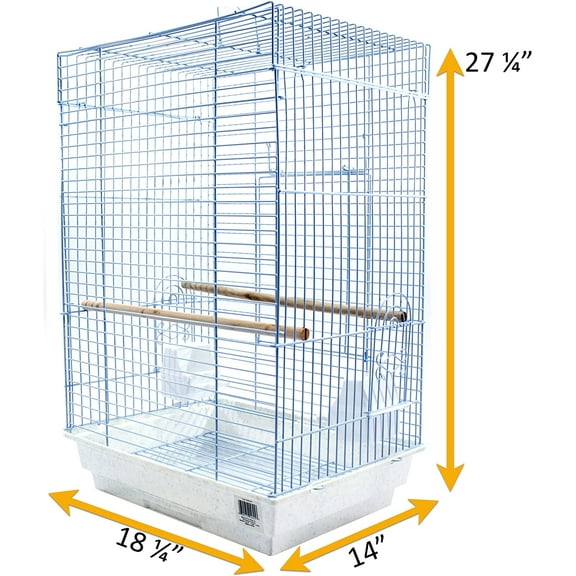 Cockatiel & Small Parrot Starter Kit with Birdcage, Cover, and Accessories - Ideal for Cockatiels, Conures, and Parakeets - Square Dome - White