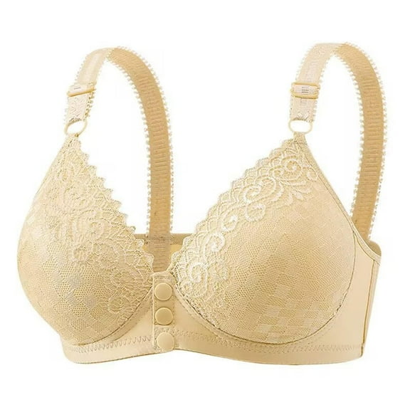 aidice Bras for Women Wireless Front Closure Lace Support Adjustable Strap Breathable Comfy Daily Bras