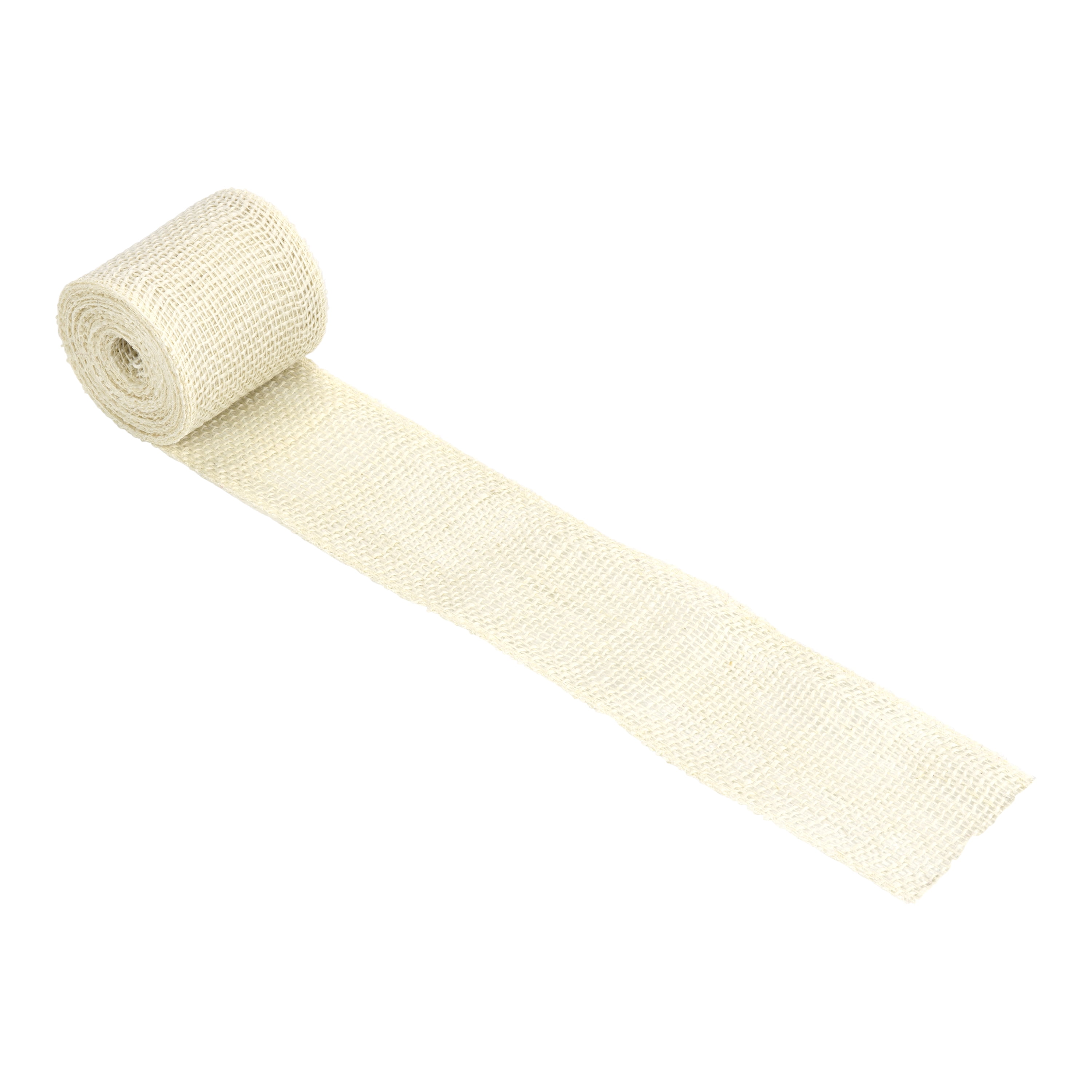 Love, Laugh, Craft Jute Burlap Roll Precut, Finished Edges, 3in W x 5 Yards, 740-33, White
