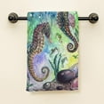 thumbnail image 2 of Seahorse Hand Towels Animal Deep Sea Ocean Horse Soft Hand Towel for Bathroom Kitchen Yoga Gym Decorative Towels 15"X30", 2 of 8