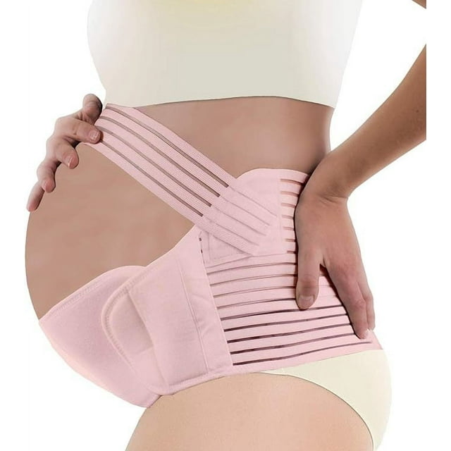Cinturón de maternidad para mujer embarazada, soporte para la espalda, faja abdominal ligera, cinturón para el vientre para embarazadas, abdominales(L 32in-46in)Rosa