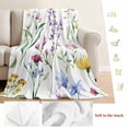 thumbnail image 5 of Watercolor Floral Blanket Soft Cozy Warm Throw Blanket for Couch, Plush Fuzzy Flannel Fleece Blankets for Sofa, Spring Rustic Botanical Blossom Bed Blankets Lightweight Gifts for Women, 30"x40", 5 of 9