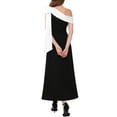 thumbnail image 3 of INSPIRE CHIC Vestido de Noche para Mujeres de Un Hombro con Lazo para Invitadas de Boda, Damas de Honor, Cóctel, Prom, Vestidos Maxi A-Line XL Negro, 3 of 6