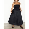 thumbnail image 3 of Gupgi Women's Long Cami Dress Backless Detachable Spaghetti Strap Ruched A-Line Dress for Party Club, 3 of 9
