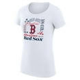 thumbnail image 2 of Women's G-III 4Her by Carl Banks White Boston Red Sox Super-Slim Fit Lightweight Collage Team Graphic Crew Neck T-Shirt, 2 of 5