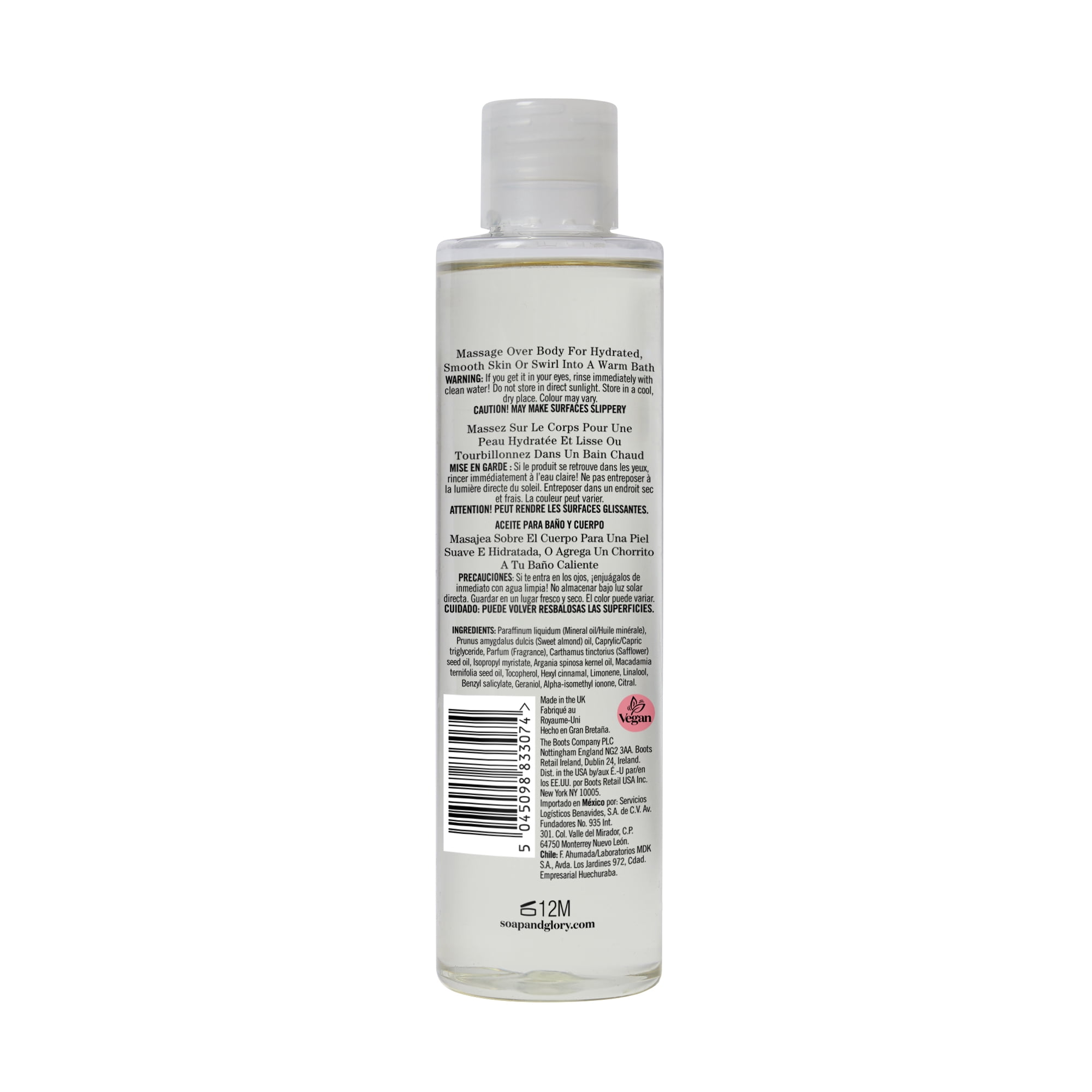 Soap & Glory Get Enriched Quick Nourishing Bath & Body Oil, Original Pink Scent, 6.7 fl oz