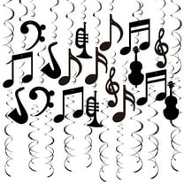 Rvaymup Music Notes Hanging Swirls 30Pcs Music Party Decorations for Birthday Parties