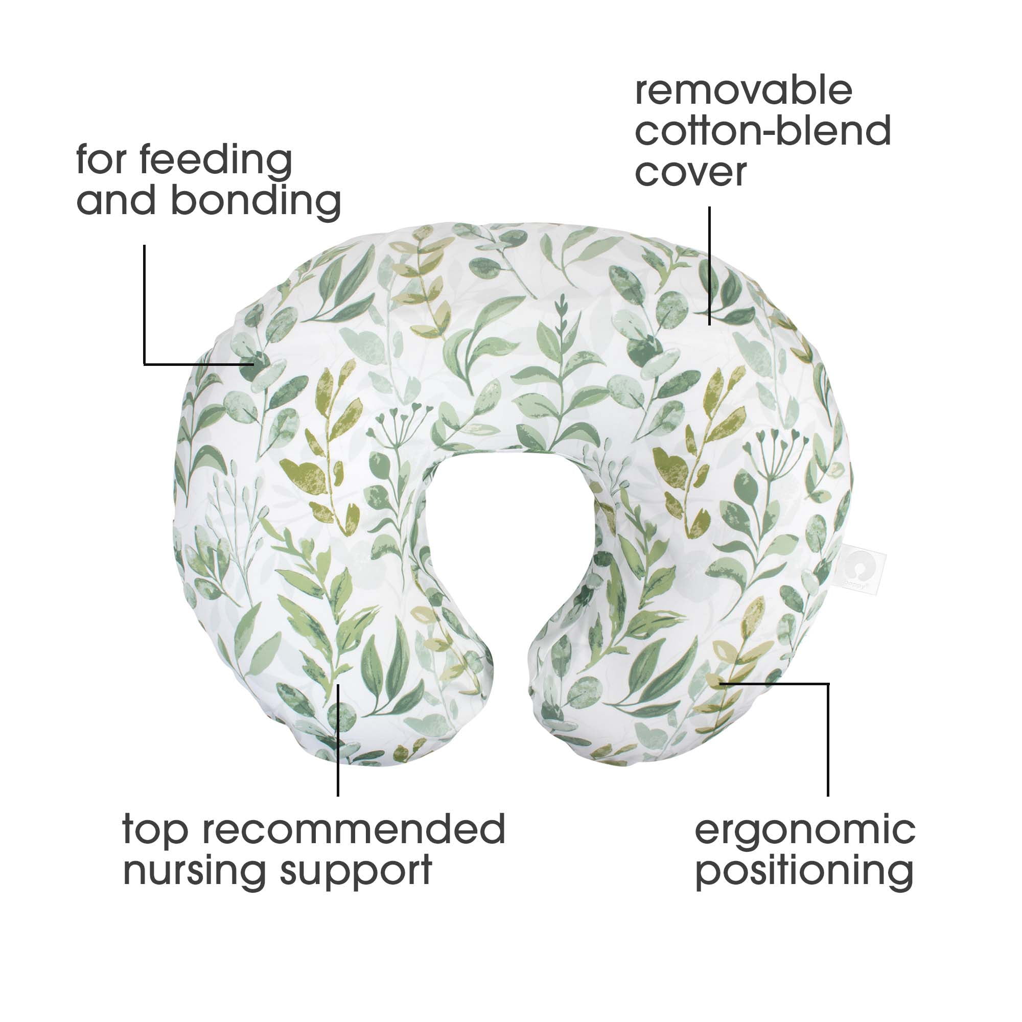 Boppy Nursing Pillow Original Support, Green Foliage