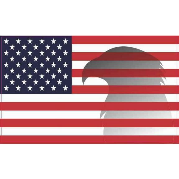 5in X 3in Eagle Shadow American Flag Sticker Vinyl Patriotic Bumper Decal