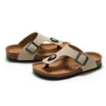 thumbnail image 2 of Kids' Unisex Flip Flops Soft Cork Footbed PU Leather for Boys Girls Sandals for Beach, 2 of 12