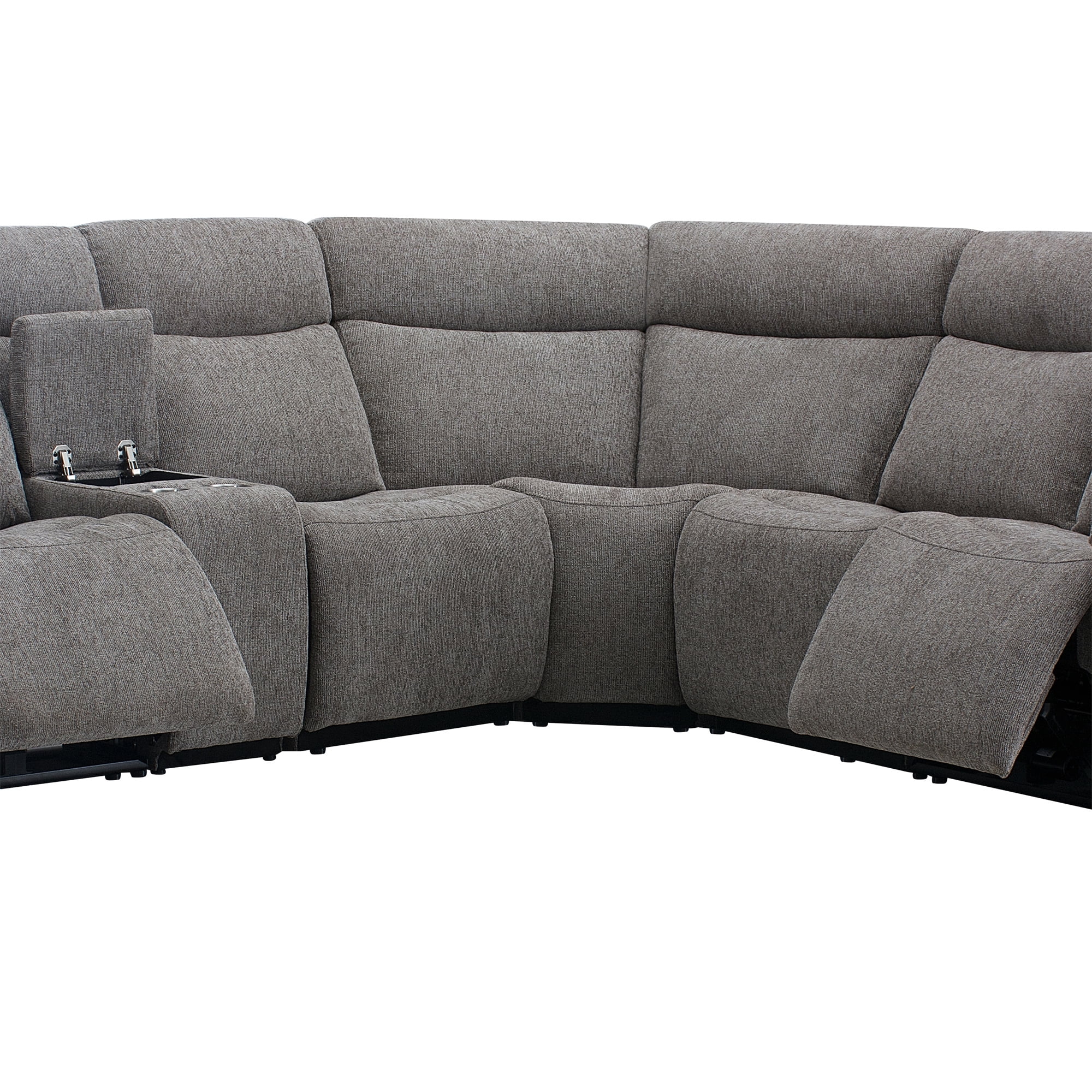 AC Pacific Tammy 6-Piece Reclining Sectional Sofa, Light Grey
