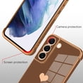 thumbnail image 2 of for Samsung Galaxy S21 Plus Case Love Heart Plating Electroplate Luxury Elegant Case Camera Protector Soft TPU Shockproof Protective Corner Back Cover Galaxy S21 Plus Case -Brown, 2 of 10