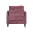 thumbnail image 6 of Modern Accent Chair, Chenille Upholstered Sofa Chair Armchair with Rubber Wood Legs and Pillow, Comfy Single Couch Reading Lounge Chair for Apartment Bedroom Office, Wine Red, 6 of 6