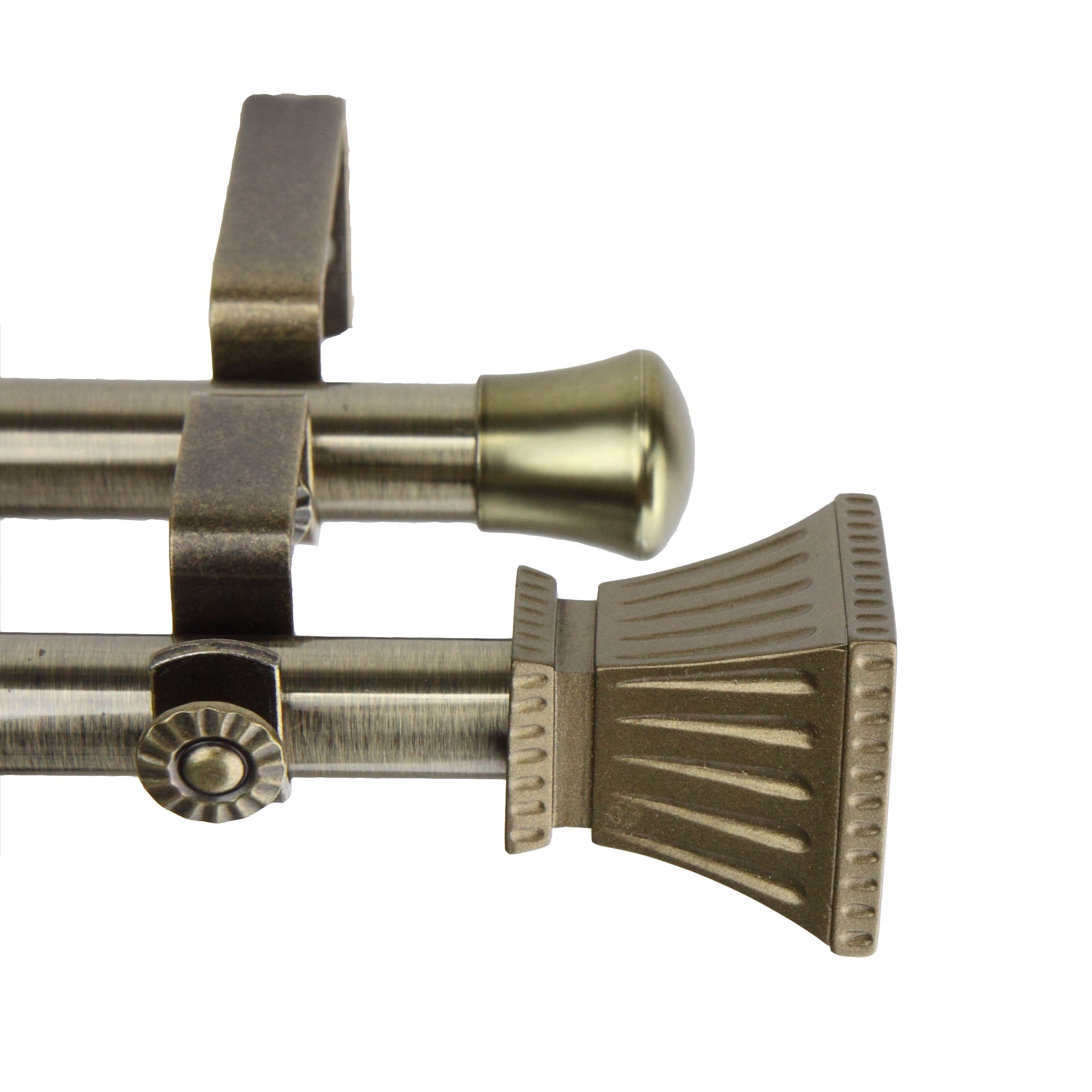 Aldo Double 13/16 inch dia. Curtain Rod 66-120" - Antique Brass