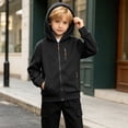 thumbnail image 4 of fatyb Boys Zip up Hoodies Casual Long Sleeve Hooded Sweatshirt Kids Fleece Lined Jacket Outdoor Wear, 4 of 7