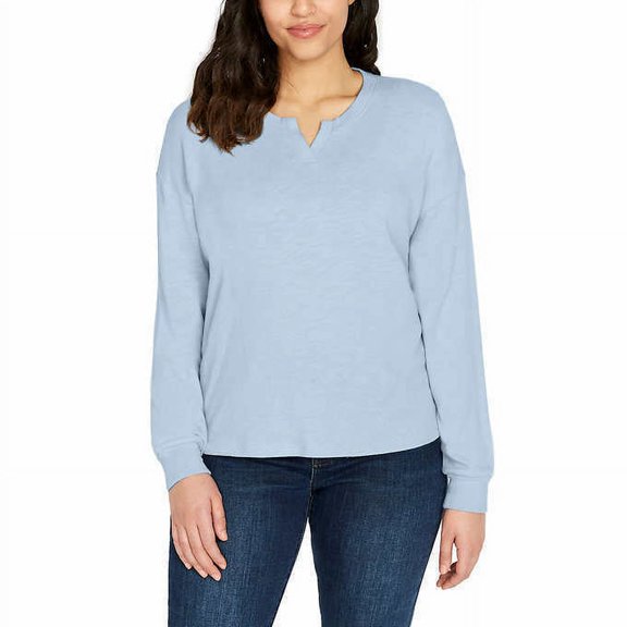 Buffalo Ladies' Long Sleeve Crew Neck Top (XL, Cali Blue)
