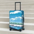 thumbnail image 4 of Salouo Urban Riverside Clock Tower Pattern Travel Dust-proof Suitcase Cover, Softside Suitcase Protector Luggage Cover Protector for 18-32inch ,Not Included Suitcase, 4 of 8